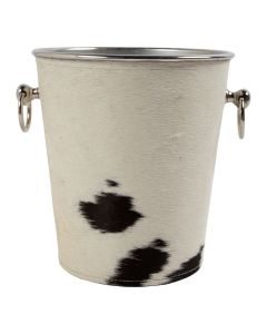 seau à champagne vache brun/blanc