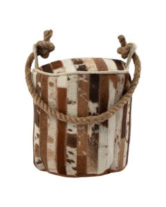 Deurstopper koeleer patchwork bruin/wit 20x20x20cm (bos taurus taurus)