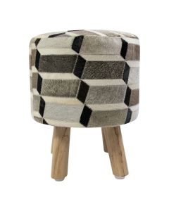 Hocker Kuh rund Illusion mehrfarbig 30x30x40cm (bos taurus taurus)