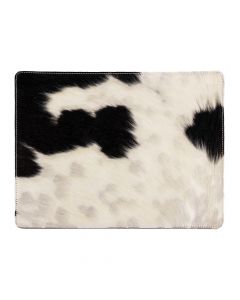 placemat koehuid rechthoek zwart/wit 30x40cm