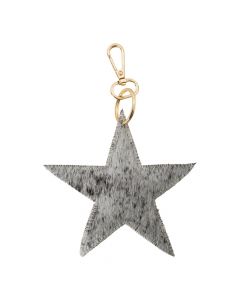 keychain cow star black/white 12,5cm gold (bos taurus taurus)*