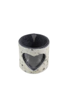 windlicht koe hart zwart/wit 10cm
