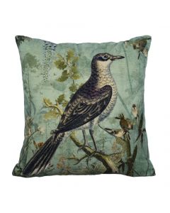 coussin velours charmants grive musicienne 45x45cm*