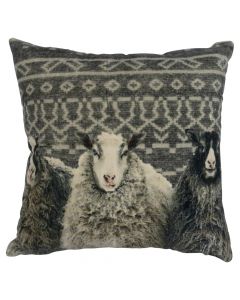 coussin velours conception avec des moutons 45x45cm*
