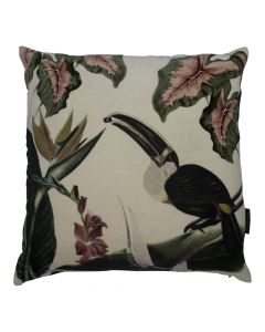 kissen samt exotisch tukan 45x45cm
