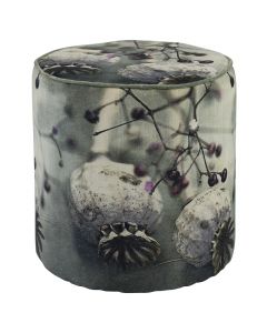 poef fluweel natuur papaver 40x40x45cm*