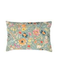 coussin brodé fleurs sauvages pied d'alouette violet 40x60cm