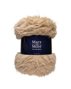 plaid teddy langes haarbüschel cognac 130x180cm