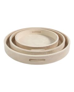 Dienbladen rond fluweel champagne dia 30, 38, 45 cm (set of 3) 
