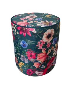 Pouf velours Imelda bleu 35x35x40cm