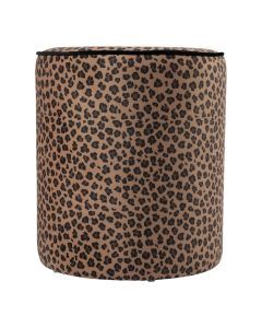 Pouf velvet leopard brown 39x39x43cm