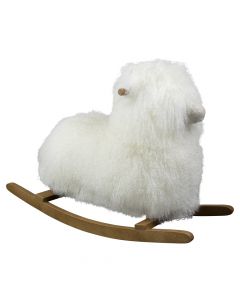 rocking animal sheep curly hair white 75cm (ovis aries)