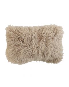 coussin mouton cheveux bouclés beige 30x50cm