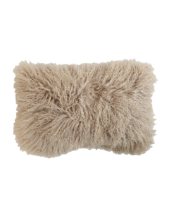 coussin mouton cheveux bouclés beige 30x50cm