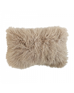 cushion sheep curly hair beige 30x50cm (ovis aries)