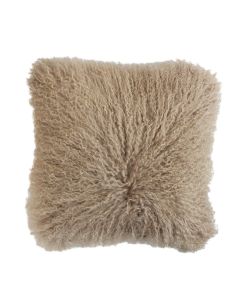 coussin mouton cheveux bouclés beige 40x40cm