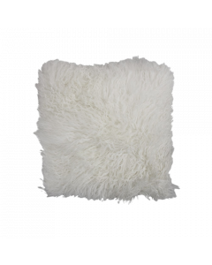 coussin mouton cheveux bouclés blanc 40x40cm