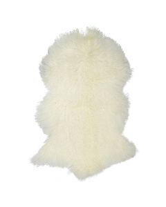 peau mouton cheveux bouclés blanc 100cm