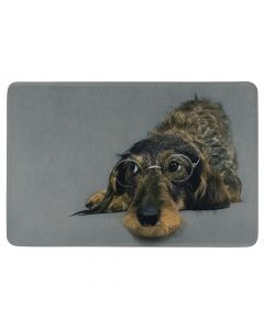 deurmat humor ruwharige teckel bril 75x50cm