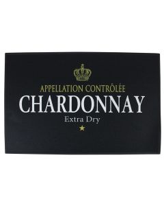 deurmat wijn chardonnay zwart 75x50cm