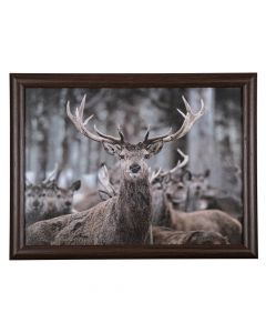 plateau coussin cerf hiver 43cm