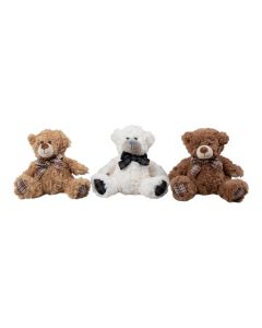 Cuddly Toy bear check bow ass 3 