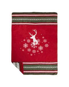 Plaid Hirsch Rot grun xl 150x200cm