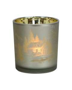 Theelichthouder chalet klein 8cm