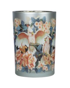 Tea Light Holder glass cockatoo large 18cm