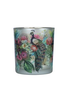 photophore en verre en verre paon petit 8cm