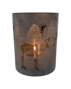 Tea Light holder reindeer bronze large 18cm