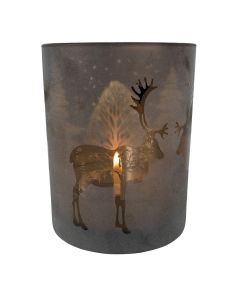 Theelichthouder Rentier bronze large 18cm
