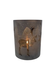 Tea Light holder reindeer bronze medium 12cm