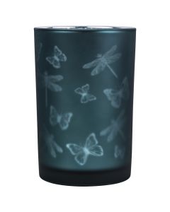 photophore en verre insectes petrol large 18cm*