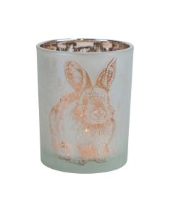 Tea Light Holder rabbit bronze medium 12cm