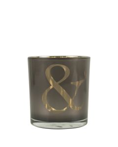 photophore en verre & taupe small 8cm