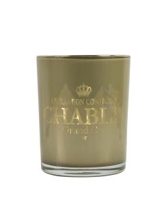 photophore en verre vin chablis taupe medium 12cm