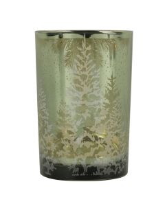 Tea Light holder pine tree green large 18cm