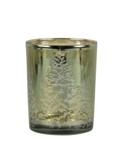 Tea Light holder pine tree green medium 12cm