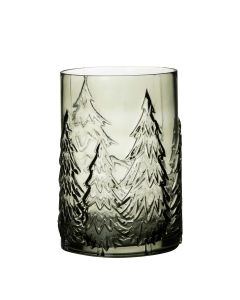 Cilinder met boompatroon groen h22 d16cm