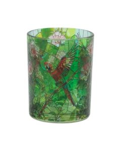 Porte-bougie vitrail vert moyen 12 cm
