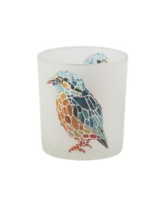 Photophore oiseau mosaïque petit format 8 cm