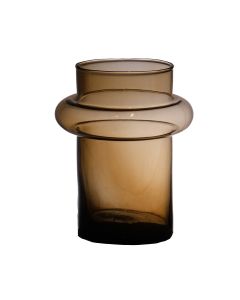 Lune souffle a la bouche recycle Vase ambre h20 d15