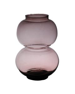 Round Duo mondgeblazen Recycled Vaas paars h25 d16