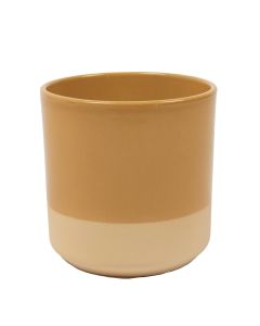 Cylinder Planter Ceramic Dip-Dye Ocre Yellow h13 d13