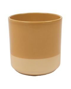 Cylinder Planter Ceramic Dip-Dye Ocre Yellow h17 d17