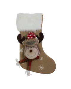 Gestrickte Rudolf 2 x mas Socke beige 25x46 cm
