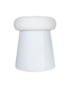 pouf curly teddy off-white round dia 40cm