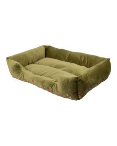 Animal Basket XL embroidery olive green 100x70x22cm