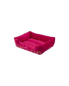 Panier Animal S broderie rose fuchsia 55x42x15cm
